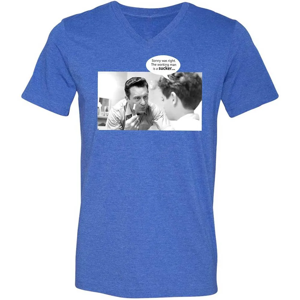 Unisex V-Neck T-Shirt - 1XFDQHCD - Heather True Royal - 5