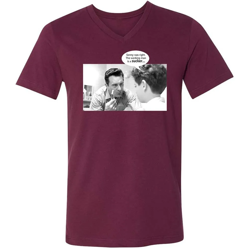 Unisex V-Neck T-Shirt - 1XFDQHCD - Maroon - 8