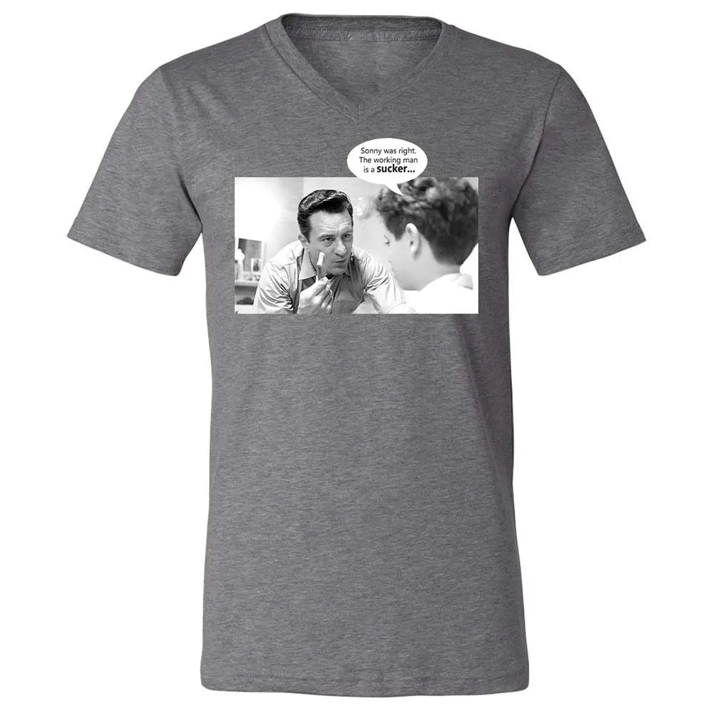 Unisex V-Neck T-Shirt - 1XFDQHCD - Deep Heather - 14