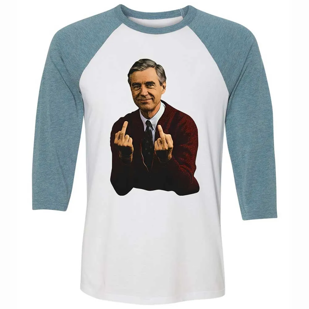 Unisex 3/4 Baseball Tee - ETKE67LB - White/Denim - 3