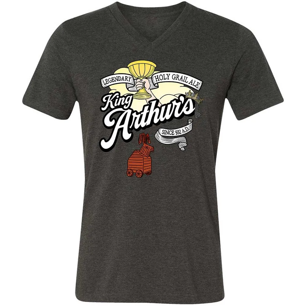Unisex V-Neck T-Shirt - L9RJ9SG1 - Dark Grey Heather - 8