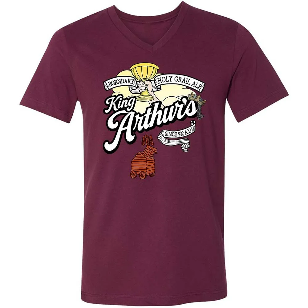 Unisex V-Neck T-Shirt - L9RJ9SG1 - Maroon - 14