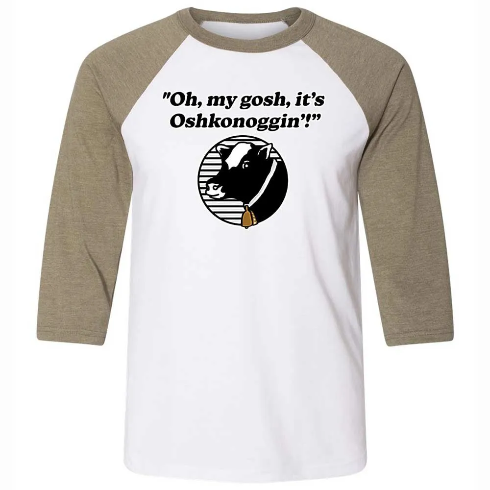 Unisex 3/4 Baseball Tee - PN9DQE4U - White/Heather Olive - 4