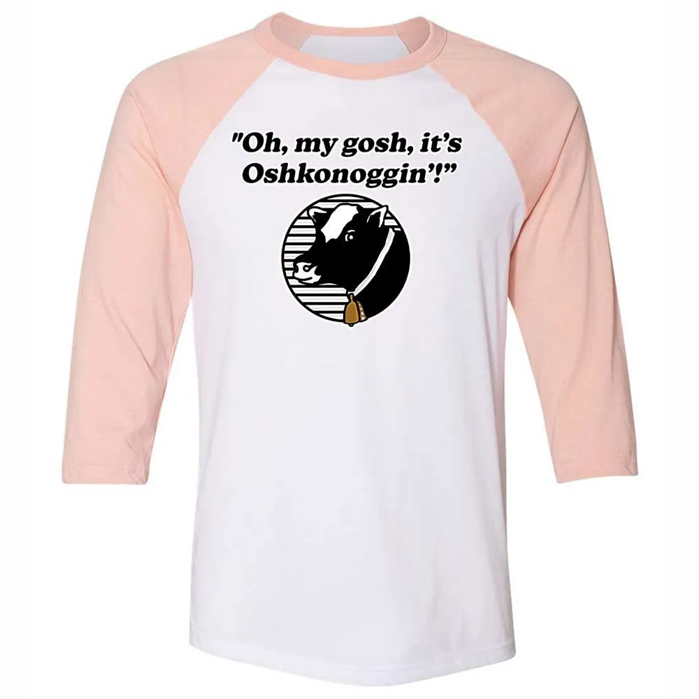 Unisex 3/4 Baseball Tee - PN9DQE4U - White/Heather Peach - 5