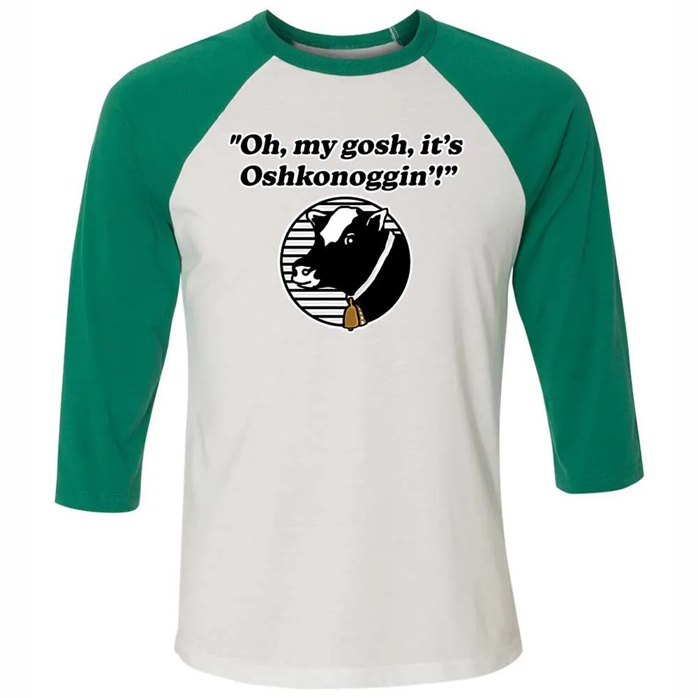 Unisex 3/4 Baseball Tee - PN9DQE4U - White/Kelly - 6