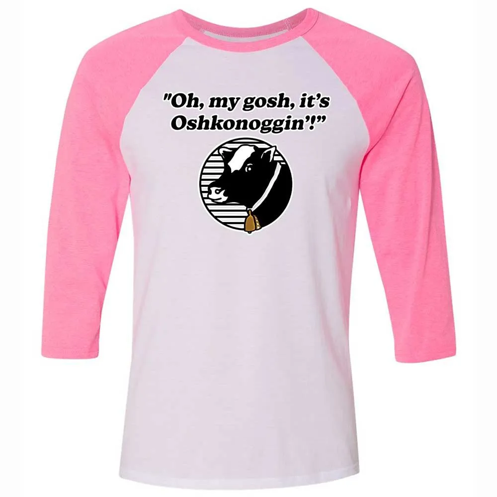 Unisex 3/4 Baseball Tee - PN9DQE4U - White/Neon Pink - 12