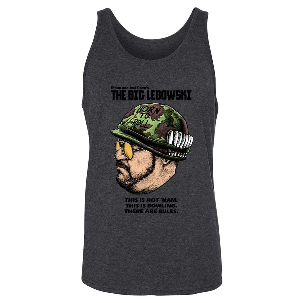 Unisex Jersey Tank - White - Dark Grey Heather - 10