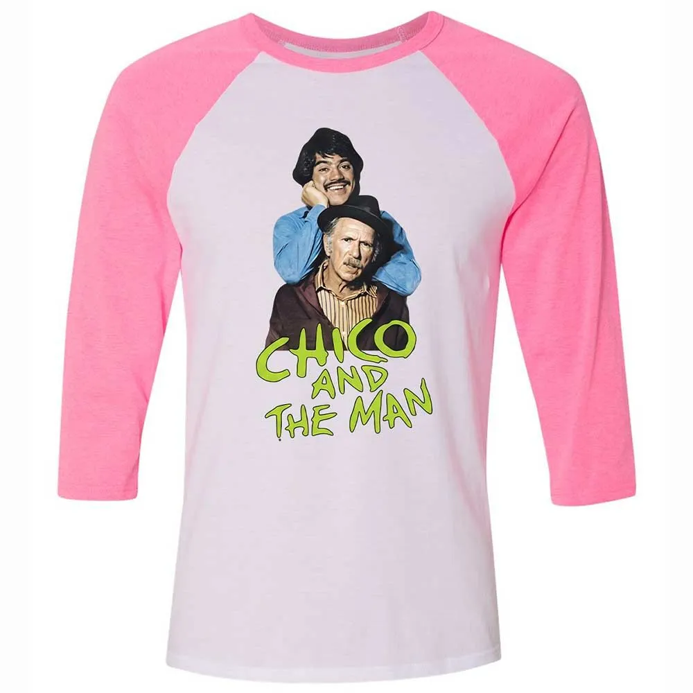 Unisex 3/4 Baseball Tee - L1QBV6SX - White/Neon Pink - 12