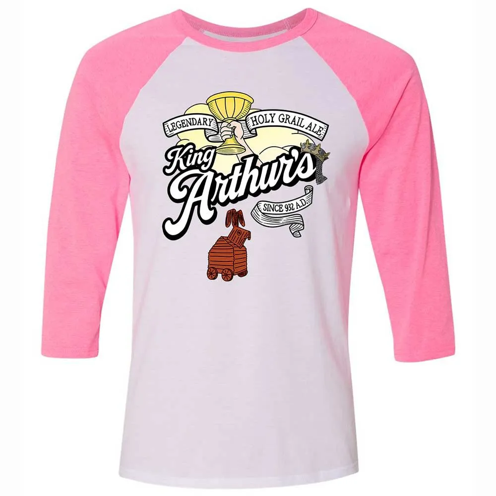 Unisex 3/4 Baseball Tee - QUXLPQDA - White/Neon Pink - 12