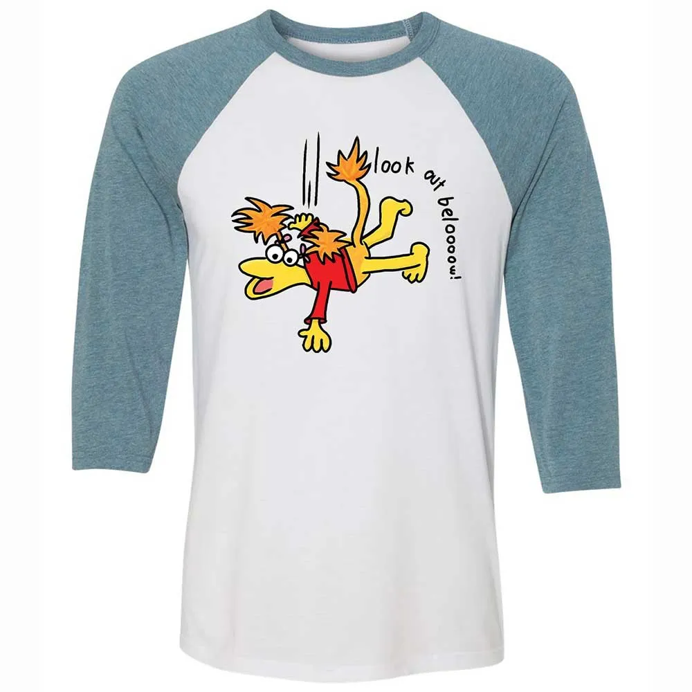 Unisex 3/4 Baseball Tee - 9ZEVYUH8 - White/Denim - 3