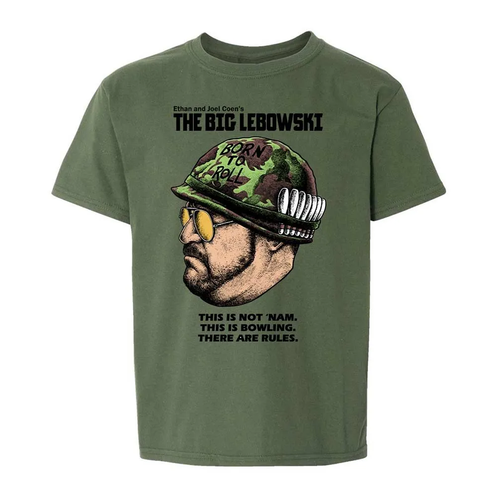 Kids T-Shirt - White - Military Green - 20