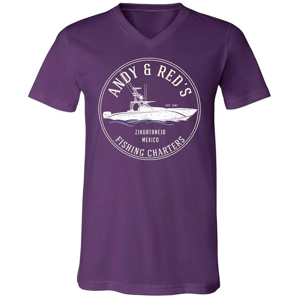 Unisex V-Neck T-Shirt - UP7ZFRMP - Team Purple - 10