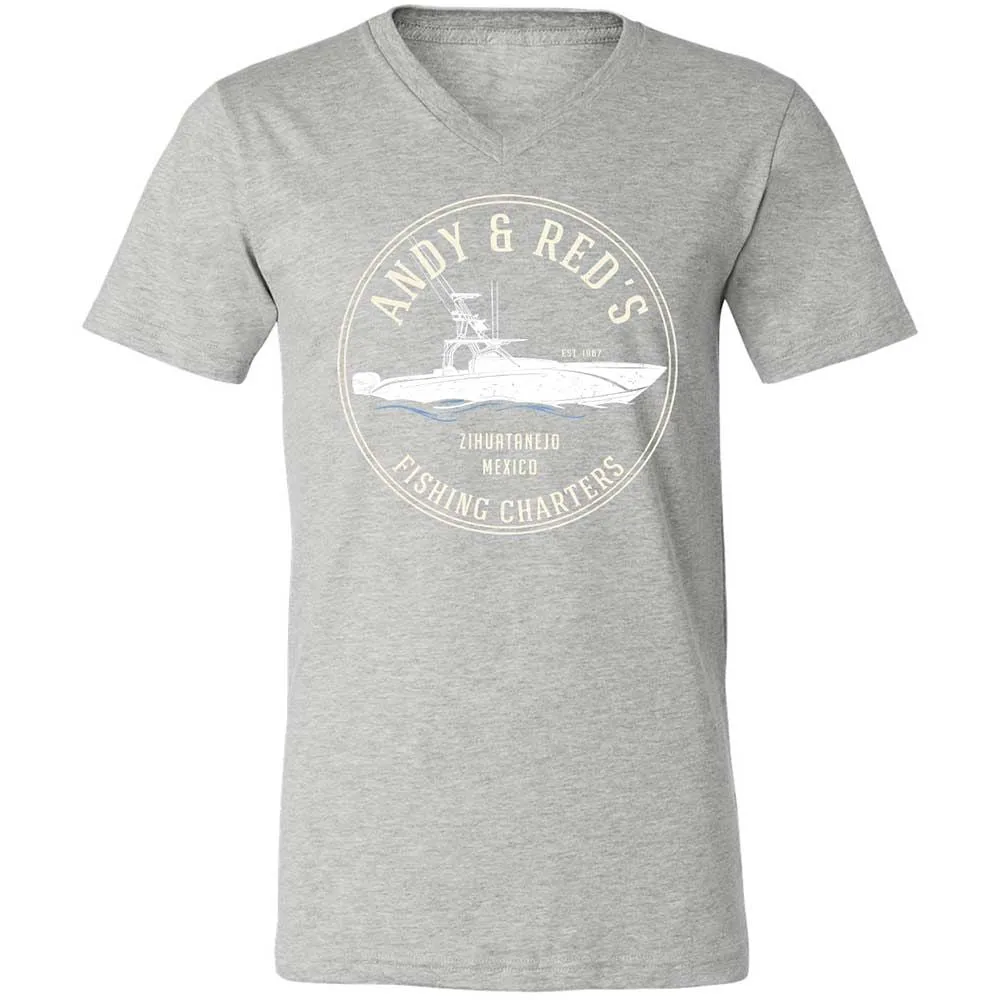 Unisex V-Neck T-Shirt - UP7ZFRMP - Athletic Heather - 15