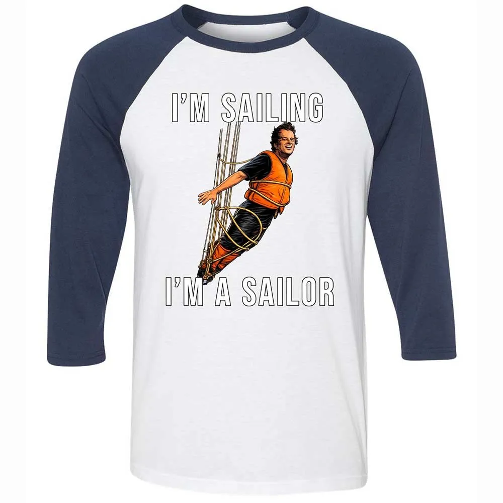 Unisex 3/4 Baseball Tee - YJVESPD2 - White/Navy - 8