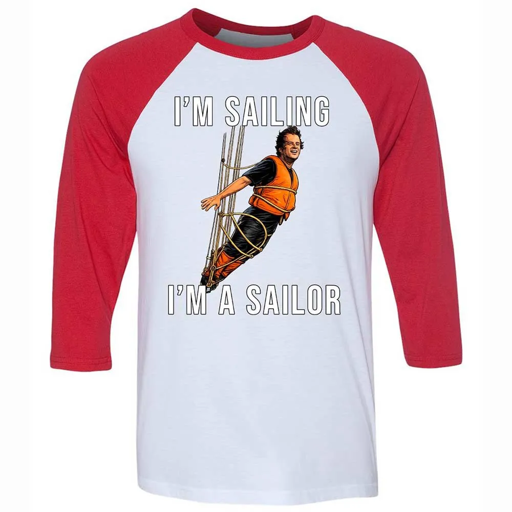 Unisex 3/4 Baseball Tee - YJVESPD2 - White/Red - 9
