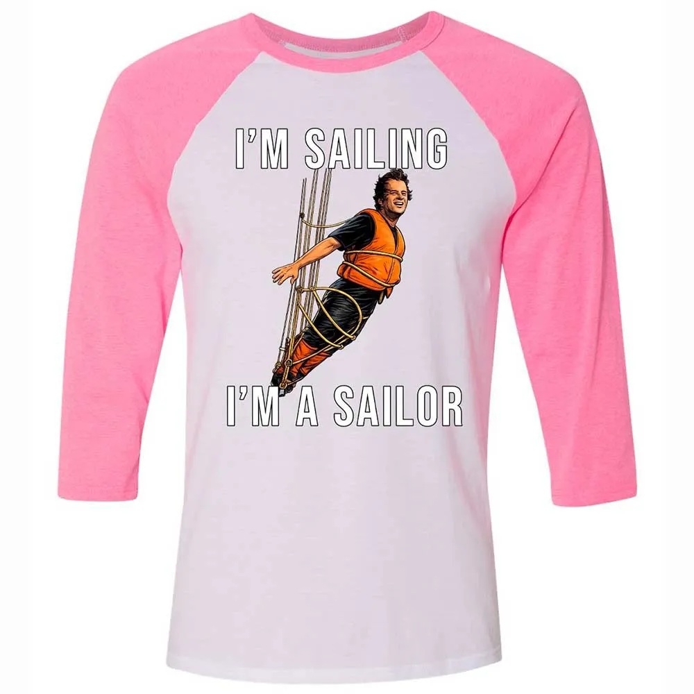 Unisex 3/4 Baseball Tee - YJVESPD2 - White/Neon Pink - 12