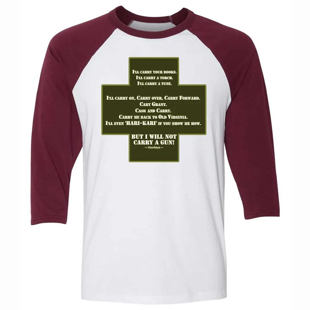 I Will Not Carry a Gun - White/Maroon - 7