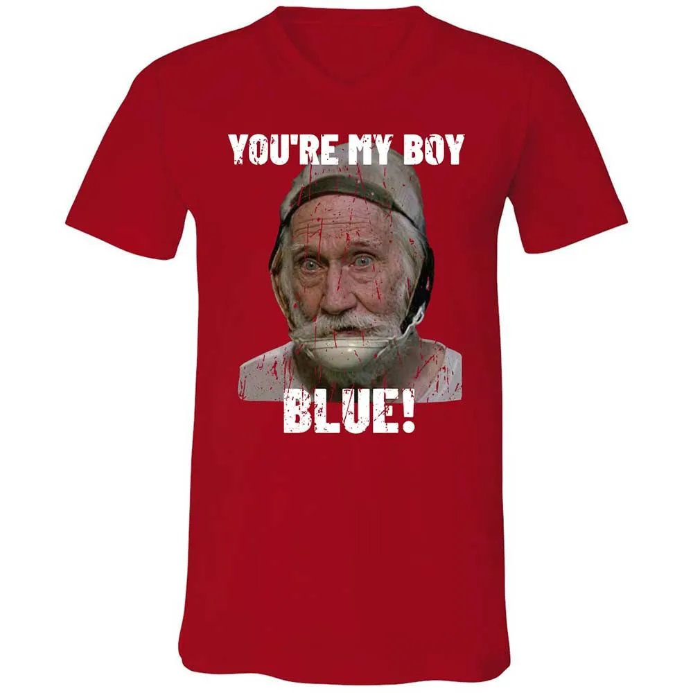 Unisex V-Neck T-Shirt - HZZF7MGV - Red - 6