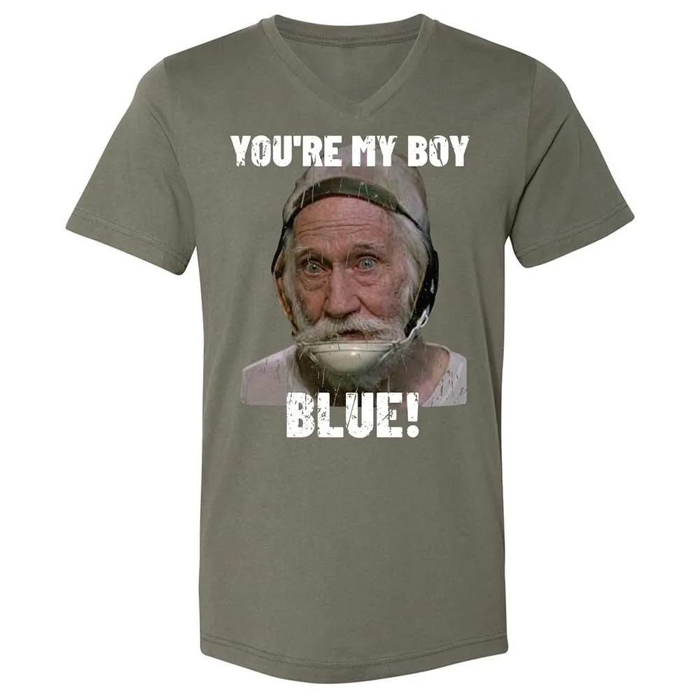 Unisex V-Neck T-Shirt - HZZF7MGV - Military Green - 11