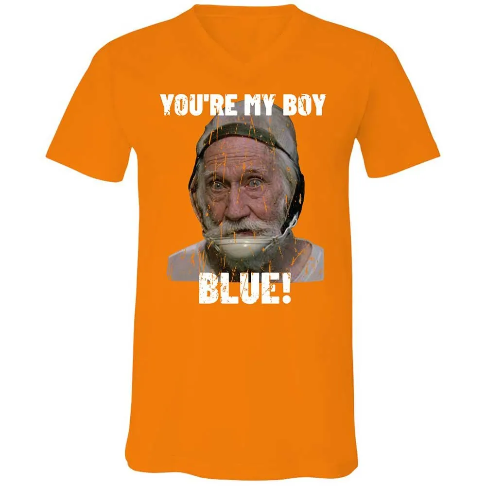 Unisex V-Neck T-Shirt - HZZF7MGV - Orange - 12