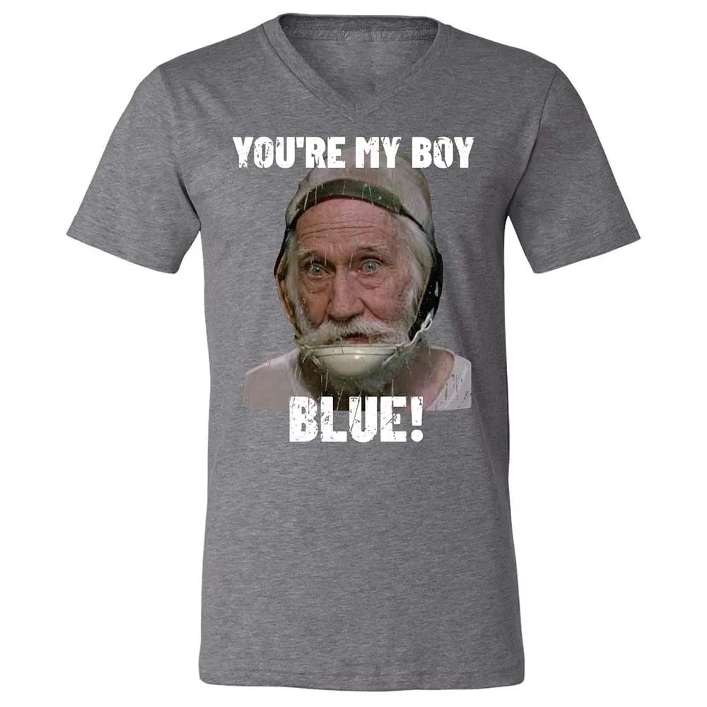 Unisex V-Neck T-Shirt - HZZF7MGV - Deep Heather - 14