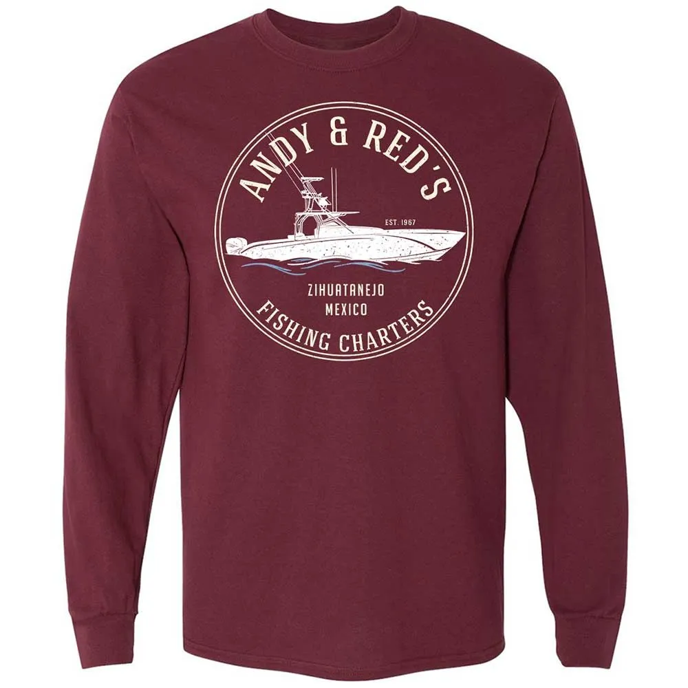 Long Sleeve T-Shirt - E1HF4GDP - Maroon - 6