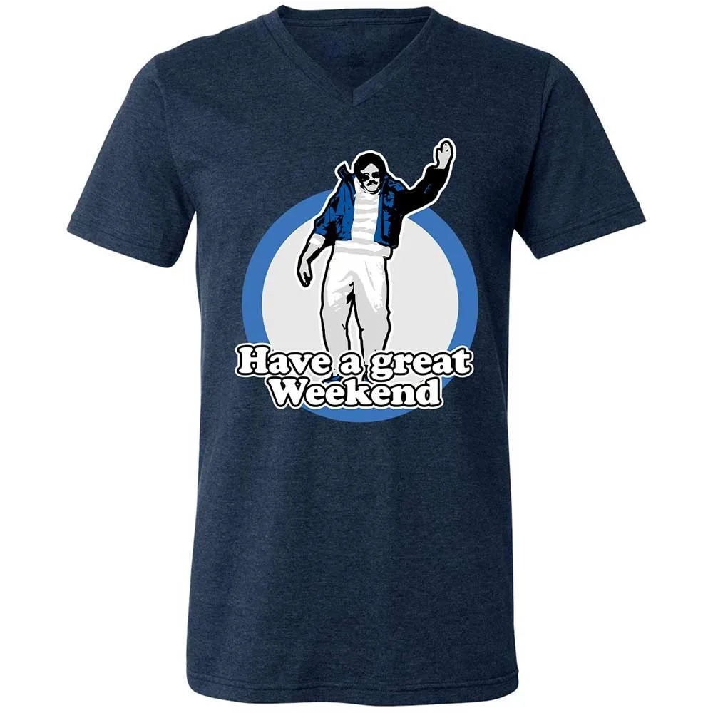 Unisex V-Neck T-Shirt - 2J579DL6 - Heather Navy - 3