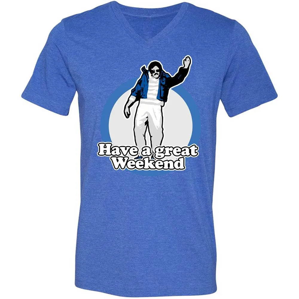 Unisex V-Neck T-Shirt - 2J579DL6 - Heather True Royal - 5