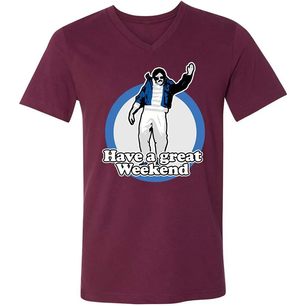Unisex V-Neck T-Shirt - 2J579DL6 - Maroon - 8