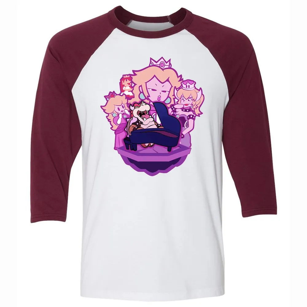Unisex 3/4 Baseball Tee - URUNYGJ3 - White/Maroon - 7