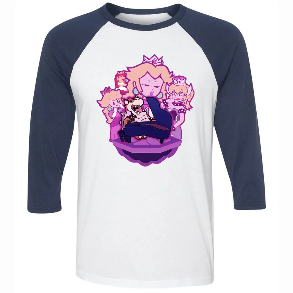 Unisex 3/4 Baseball Tee - URUNYGJ3 - White/Navy - 8