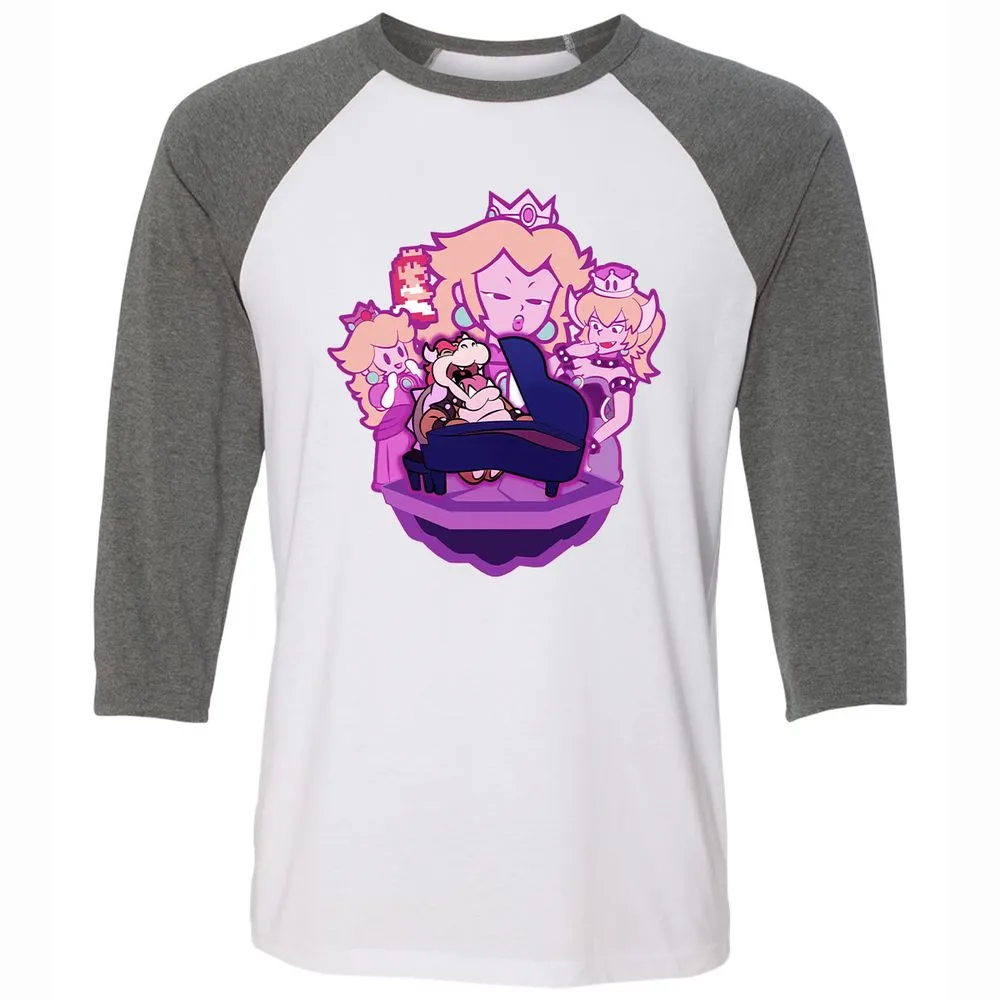 Unisex 3/4 Baseball Tee - URUNYGJ3 - White/Deep Heather - 11