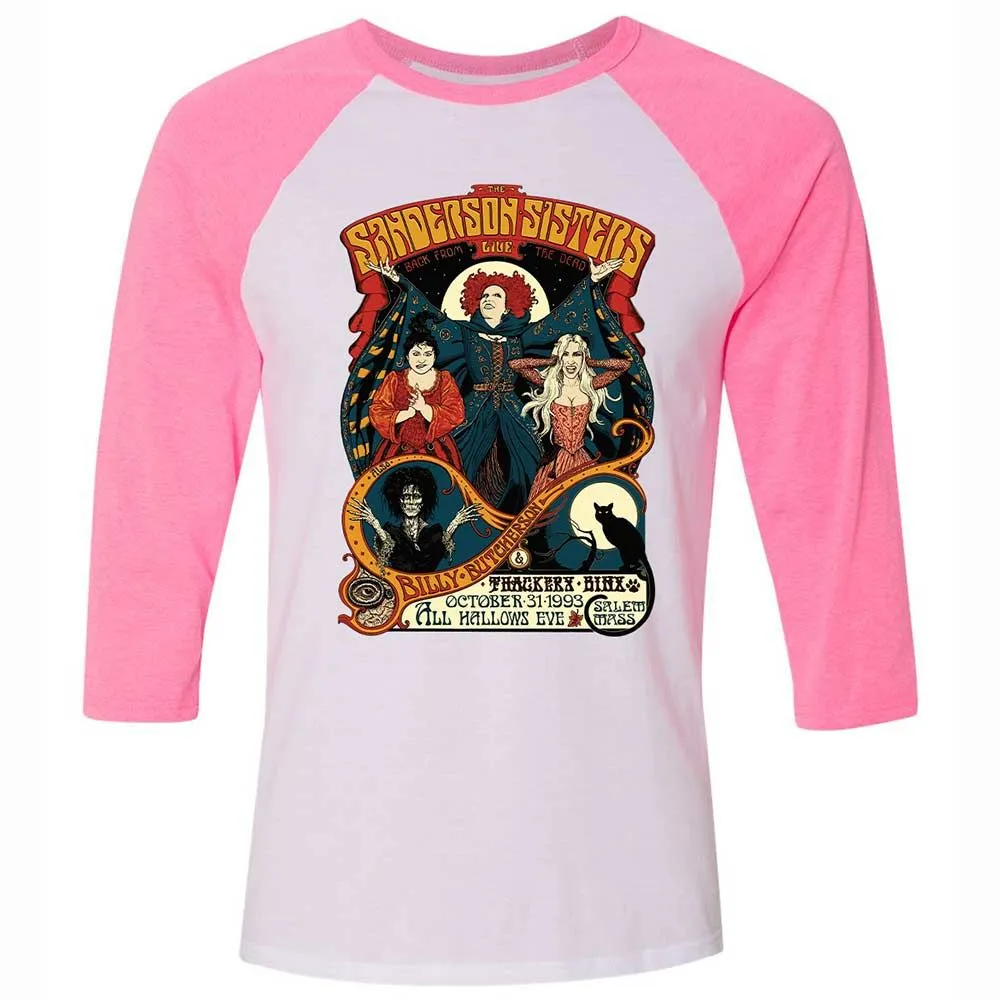 Unisex 3/4 Baseball Tee - XNDSSZ83 - White/Neon Pink - 12