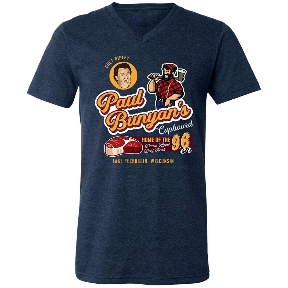 Unisex V-Neck T-Shirt - NMBQLXXF - Heather Navy - 3