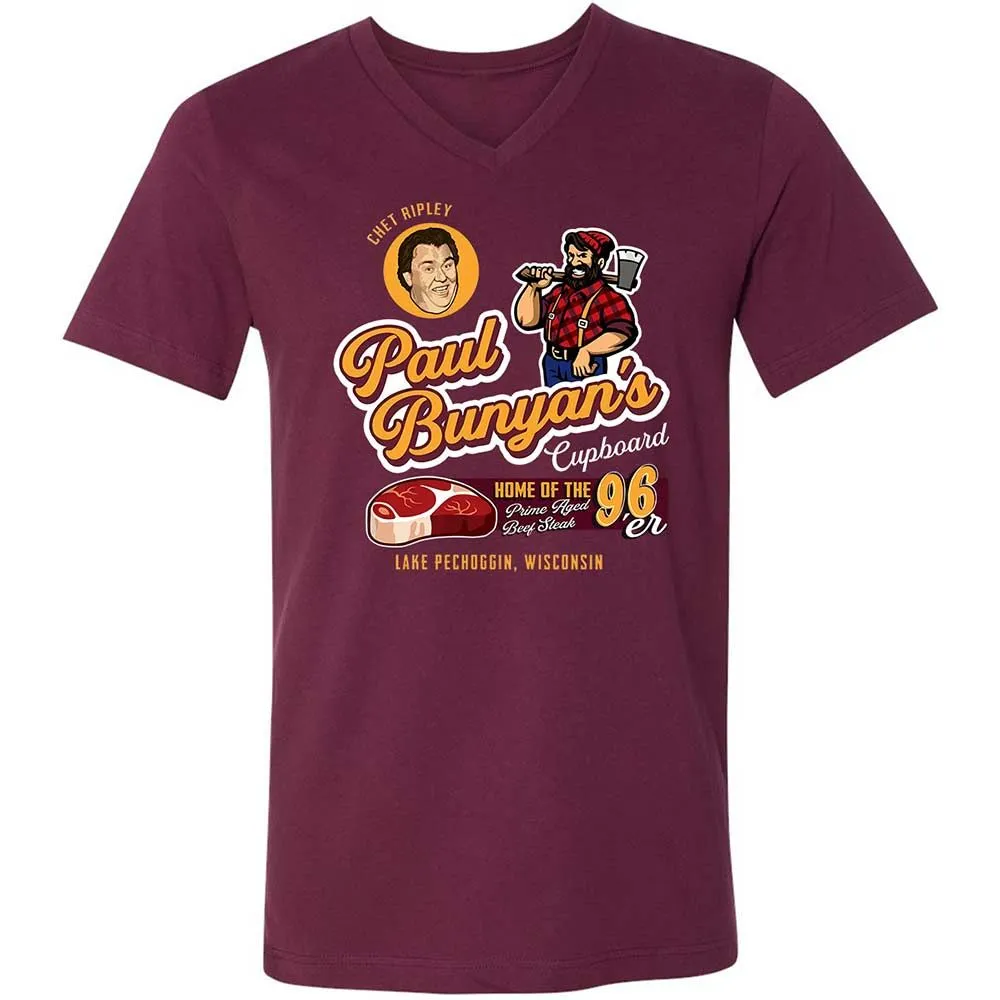 Unisex V-Neck T-Shirt - NMBQLXXF - Maroon - 8