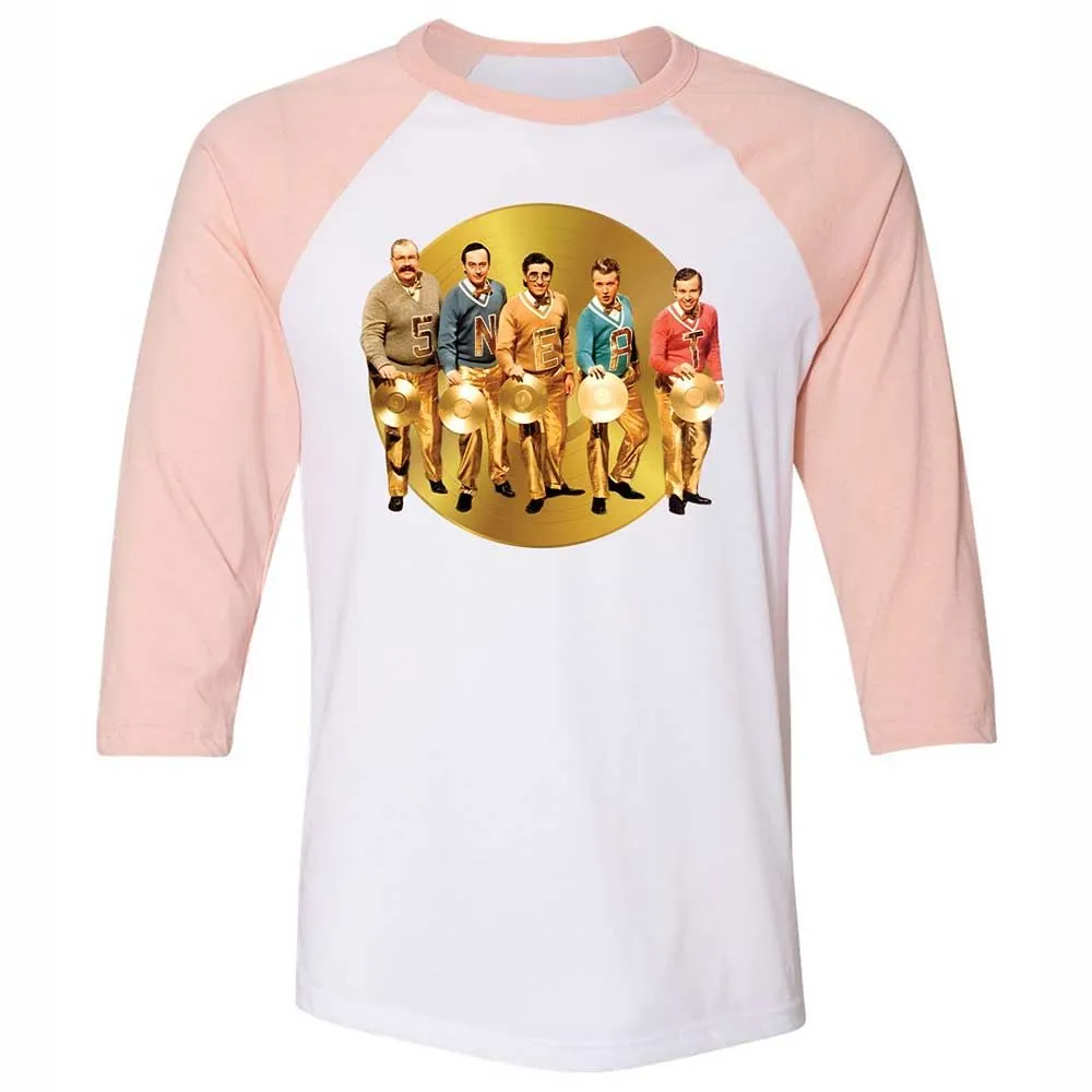 Unisex 3/4 Baseball Tee - S8DXGHAB - White/Heather Peach - 5