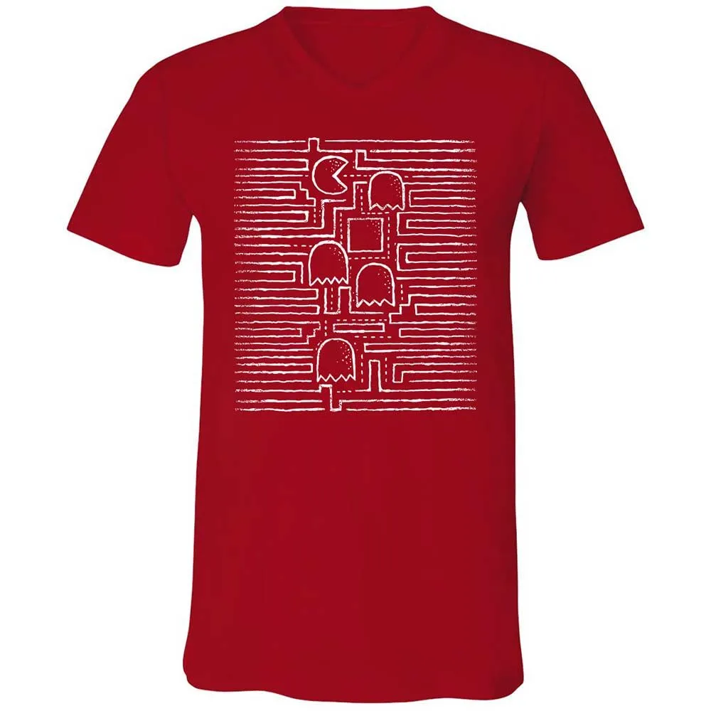 Unisex V-Neck T-Shirt - 8PL4Z4XW - Red - 6