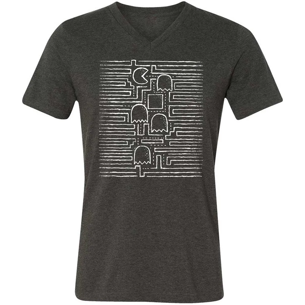Unisex V-Neck T-Shirt - 8PL4Z4XW - Dark Grey Heather - 9