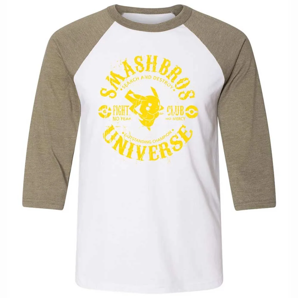Unisex 3/4 Baseball Tee - GYJFH7M5 - White/Heather Olive - 4