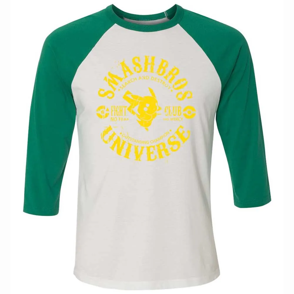Unisex 3/4 Baseball Tee - GYJFH7M5 - White/Kelly - 6