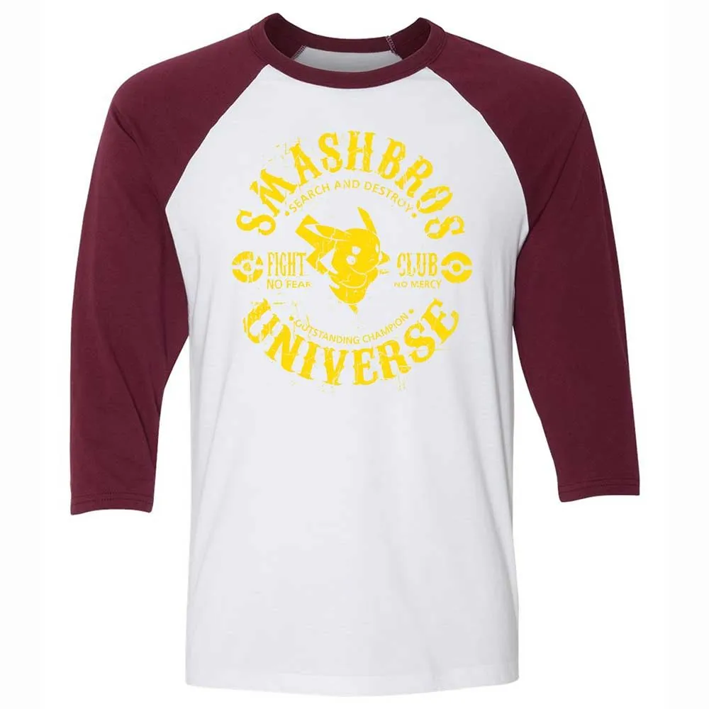 Unisex 3/4 Baseball Tee - GYJFH7M5 - White/Maroon - 7