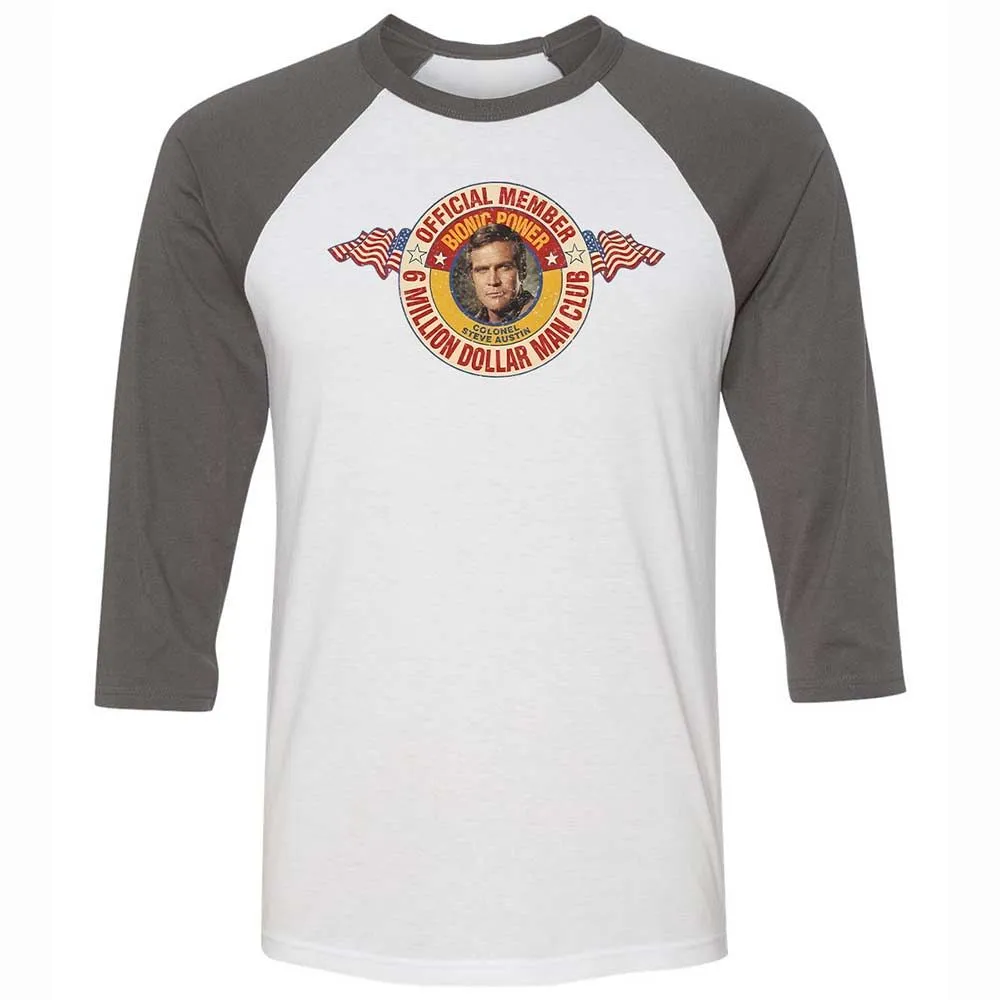 Unisex 3/4 Baseball Tee - 5CAZYRBE - White/Asphalt - 2