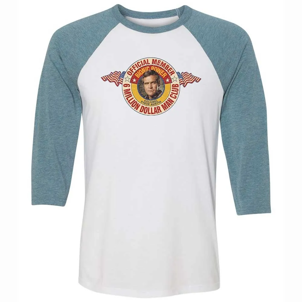 Unisex 3/4 Baseball Tee - 5CAZYRBE - White/Denim - 3