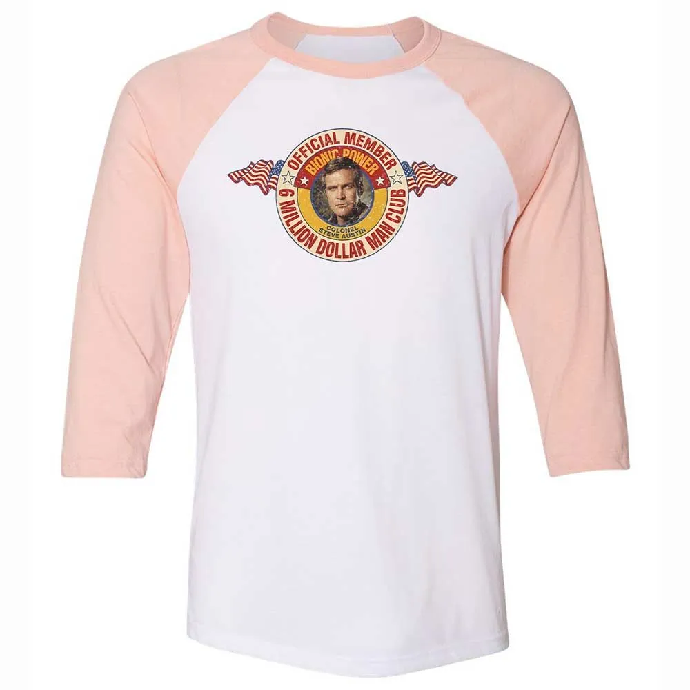 Unisex 3/4 Baseball Tee - 5CAZYRBE - White/Heather Peach - 5