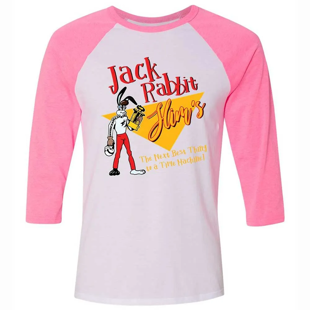 Unisex 3/4 Baseball Tee - K7LP643Q - White/Neon Pink - 12