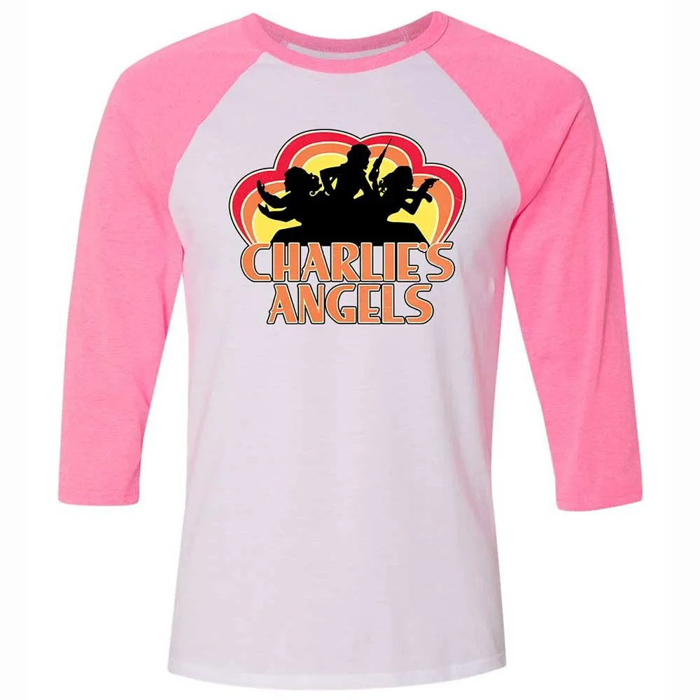 Unisex 3/4 Baseball Tee - MGPK45TW - White/Neon Pink - 12
