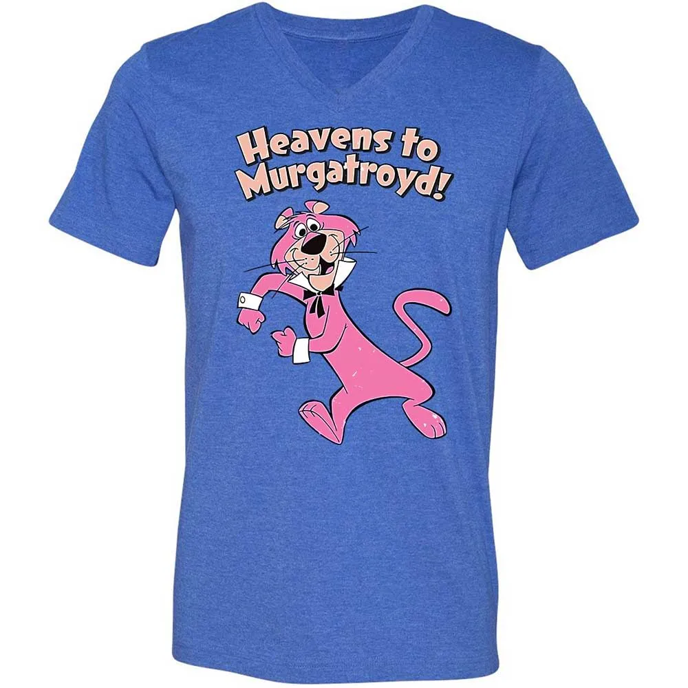 Unisex V-Neck T-Shirt - B38X9X74 - Heather True Royal - 4