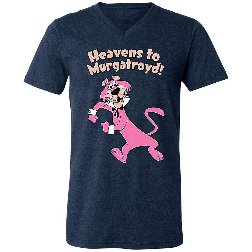 Unisex V-Neck T-Shirt - B38X9X74 - Heather Navy - 13
