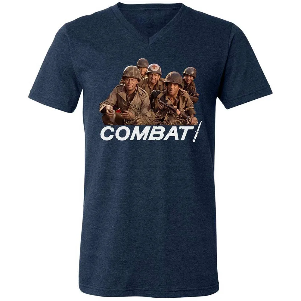 Unisex V-Neck T-Shirt - FF5MBPQC - Heather Navy - 3