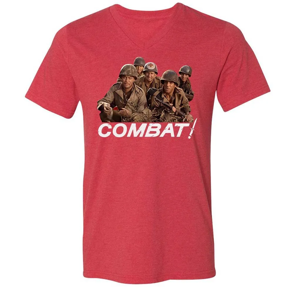 Unisex V-Neck T-Shirt - FF5MBPQC - Heather Red - 7